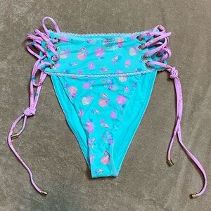 Beach Bunny Aqua and Pink Seashell Bikini Bottom
